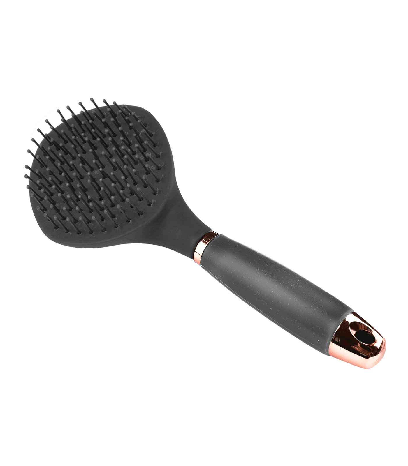 Brosse à longs poils avec poignée gel, noir-or rose