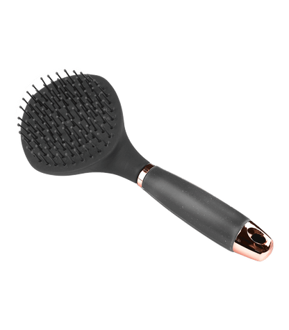 Brosse à longs poils avec poignée gel, noir-or rose