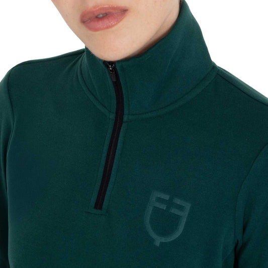 Equestro - Sweat-shirt femme à col montant en polaire avec zip
