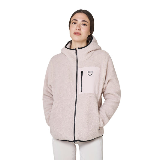 Equestro - Sweat femme en polaire teddy avec capuche