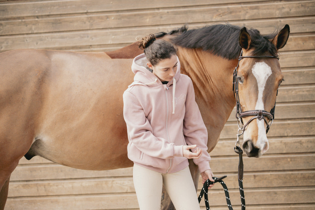 Pénélope - Sweat Tressy rose poudré