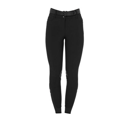 Equestro - WOMEN'S HIGH WAIST STONES LOGO KNEE GRIP BREECHES