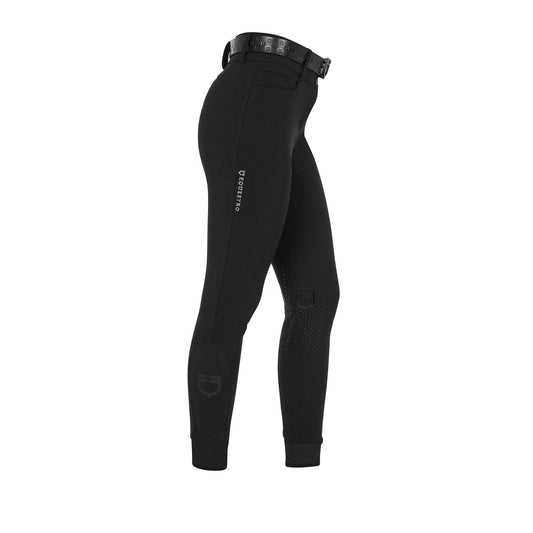 Equestro - WOMEN'S HIGH WAIST STONES LOGO KNEE GRIP BREECHES