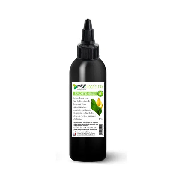 ESC LABORATOIRE - HOOF CLEAN - Lotion purifiante pour
fourchettes abîmées 200mL