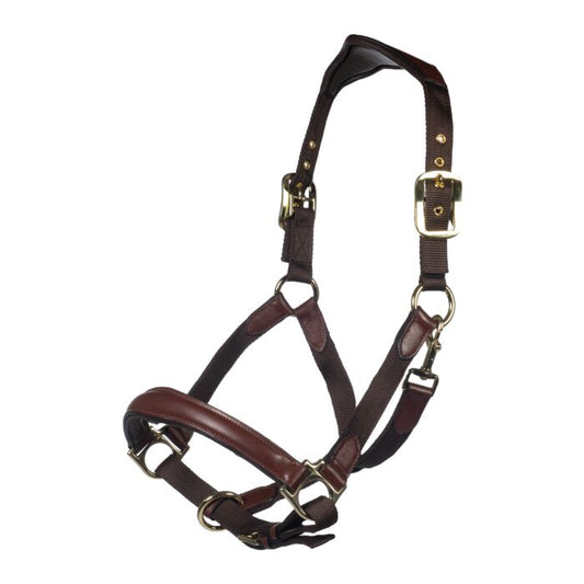 HKM - Licol Luna cuir et nylon marron