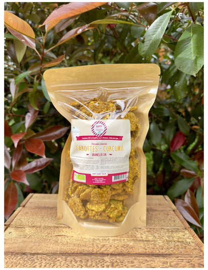 Happy Crackers - Crackers Graines de lin Carottes Curcuma