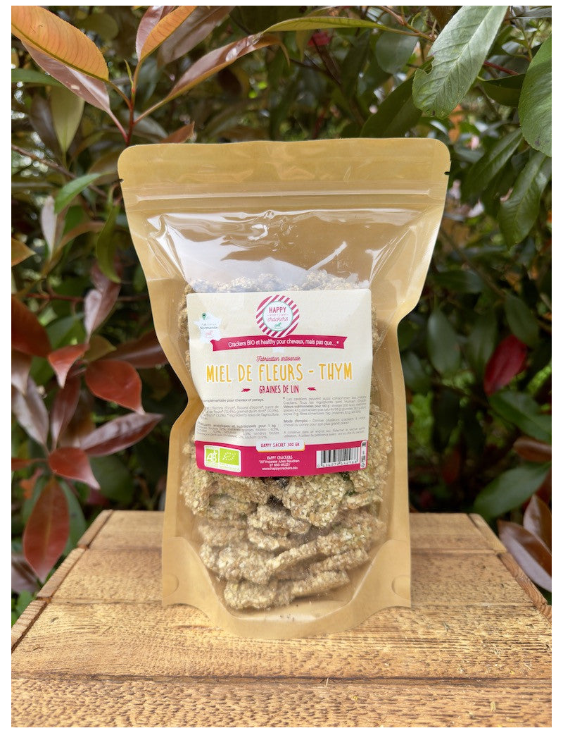 Happy Crackers - Crackers Graines de lin Miel Thym