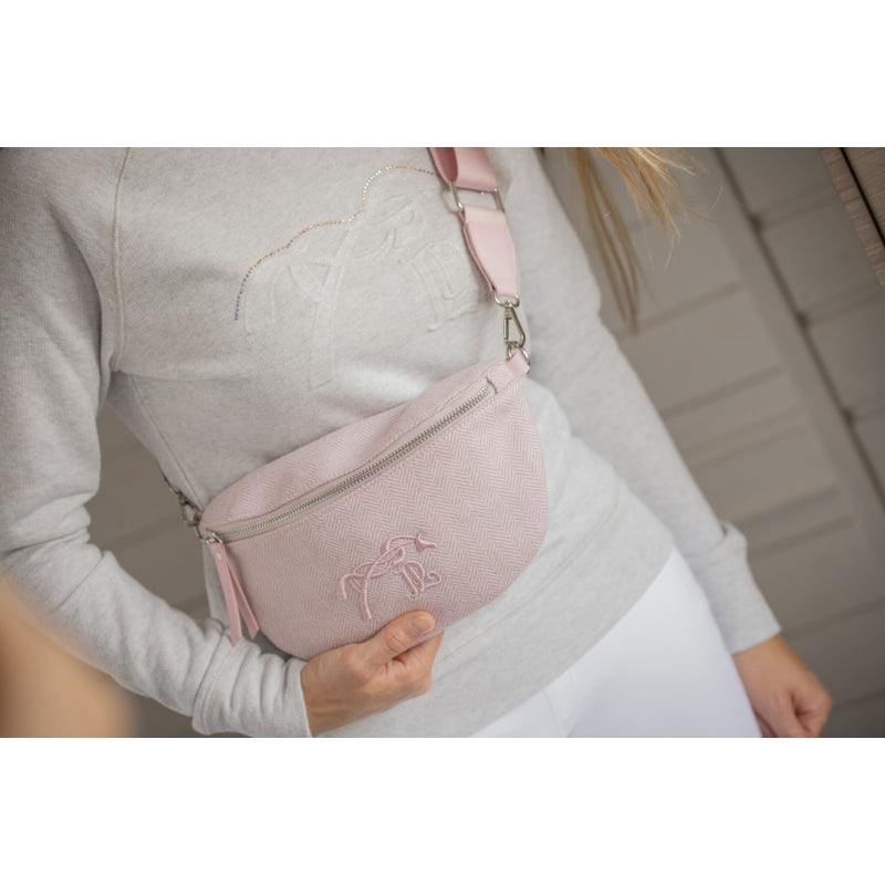 Pénélope - Sac banane chevrons rose